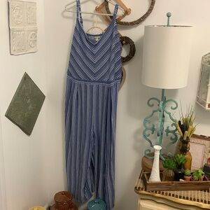 Eyeshadow Blue Striped Jumpsuit